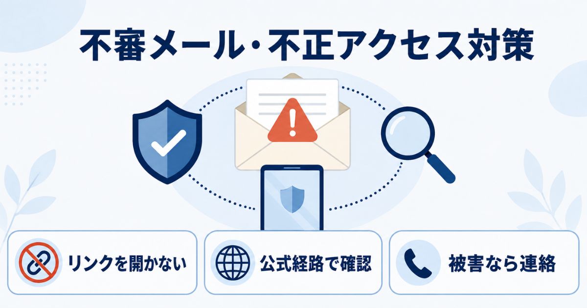 住信SBIネット銀行の不審メール・不正アクセス対策を示す図解